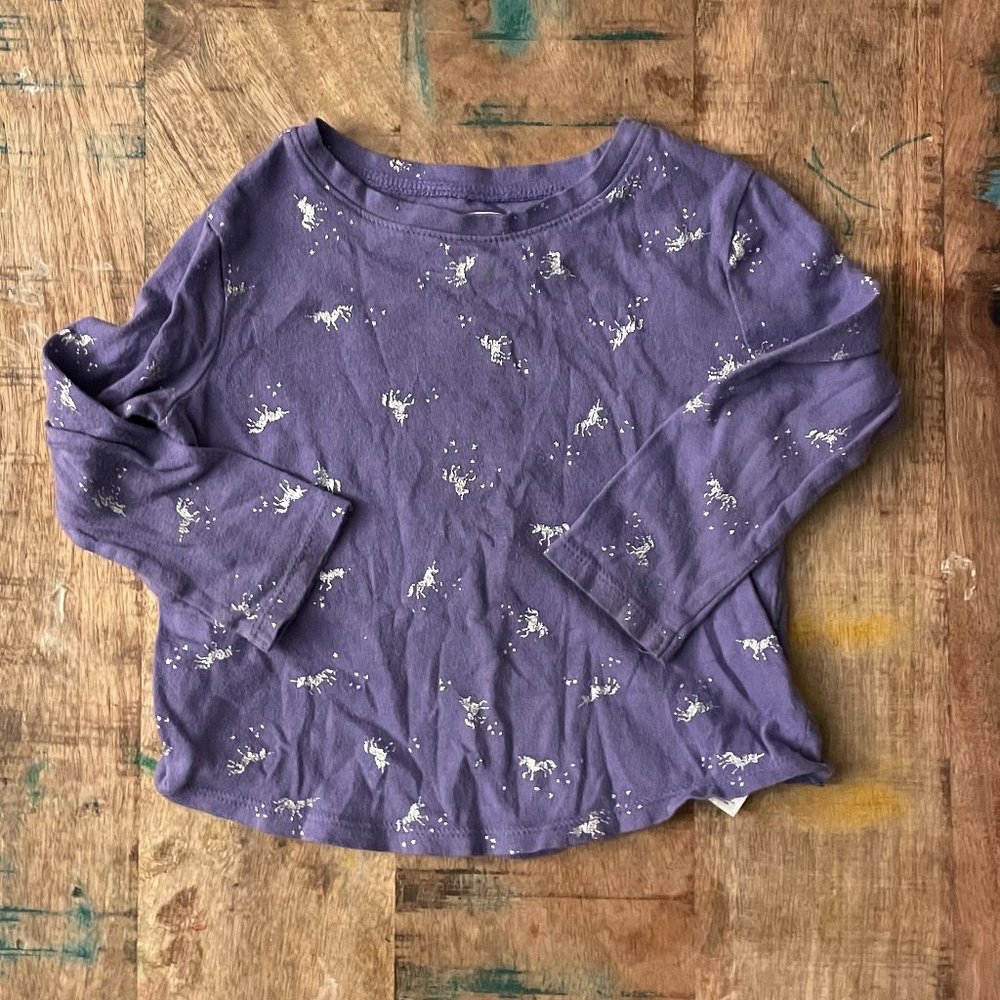 !~ Old Navy Purple Sparkle Unicorn LS Tee ~!